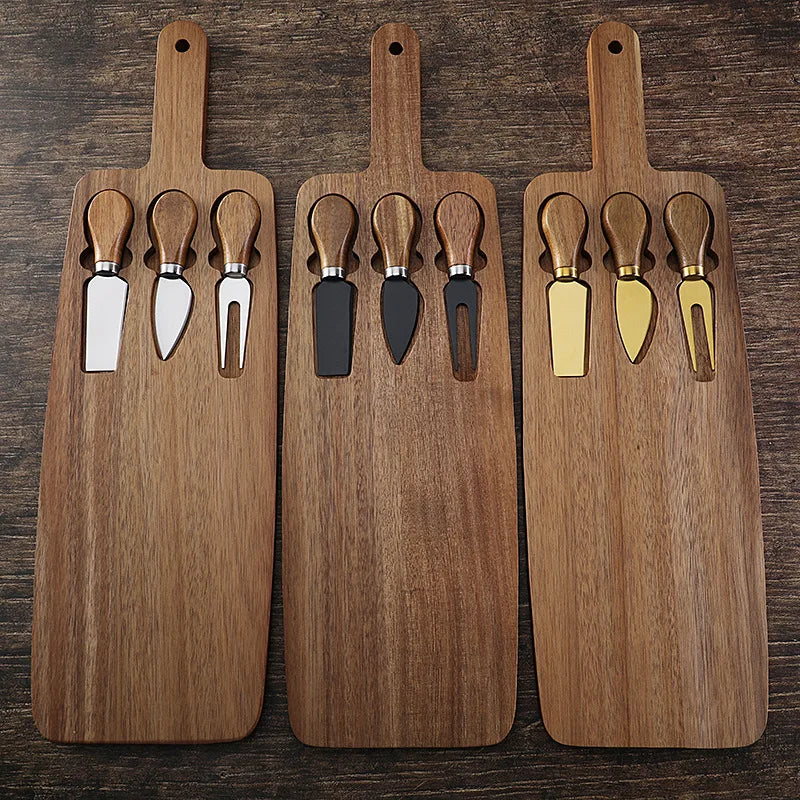 Acacia Cheese Board Set Cheese Knife Cheese Board Wooden Cutting Board Steak BoardKnife