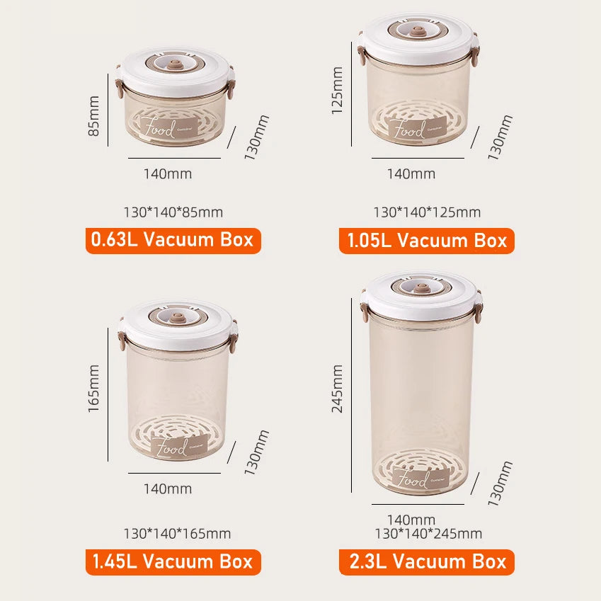 Vacuum Food Storage Box Fresh-Keeping Canister Sealed Storage Container Large Capacity Food Dispenser  Kitchen Storage Box