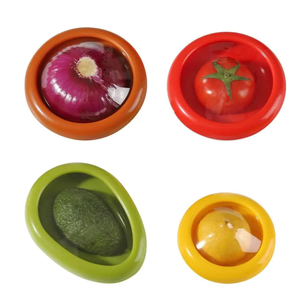 4 Pieces Storage Set Fresh-keeping Boxes for Avocado Onion Tomato and Lemon Reusable Vegetable Storage Container for kitchen