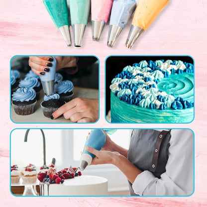 120-Piece Icing Nozzle Set Cake Decorating Spatula Set Icing Nozzle Pastry Decorating Bag Reusable Nozzle DIY Butter Cake Kitche