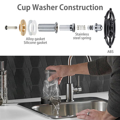 Faucet Glass Rinser For Kitchen Sink Automatic Cup Washer Bar Glass Rinser Coffee Pitcher Wash Cup Tool Kitchen Sink Accessories