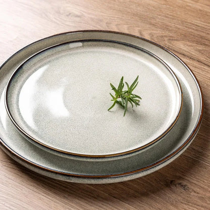 Ceramic Dinnerware Sets for 4, 12 Pieces Stoneware Plates and Bowls Sets, Reactive Glaze Dishes -Scratch Resistant,